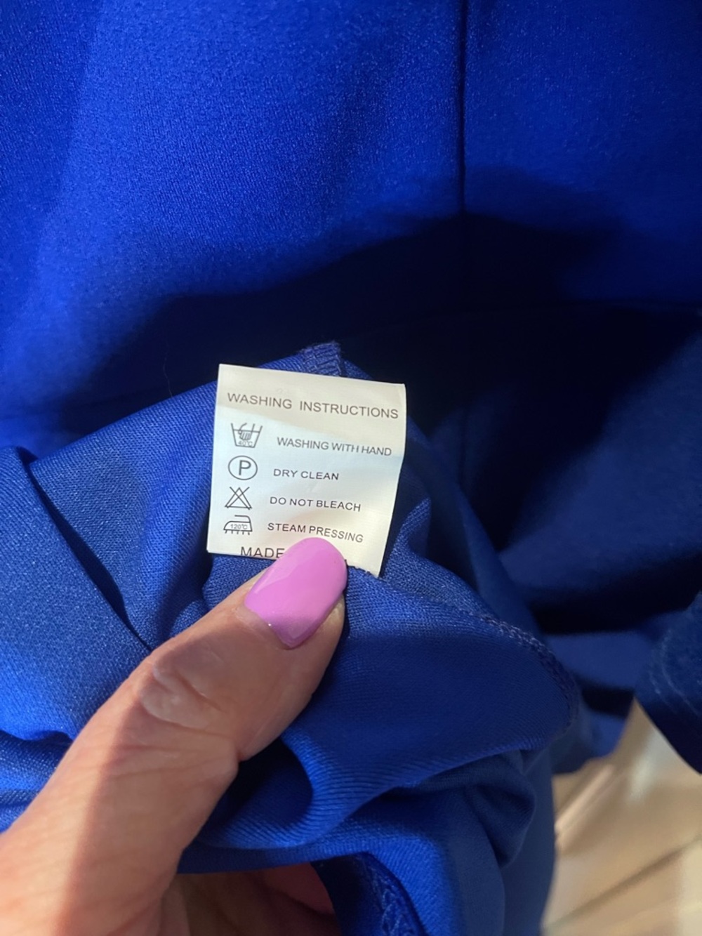 Royal Blue Fit-and-Flare Midi Dress with Three-Quarter Sleeves - Picture 5 of 12